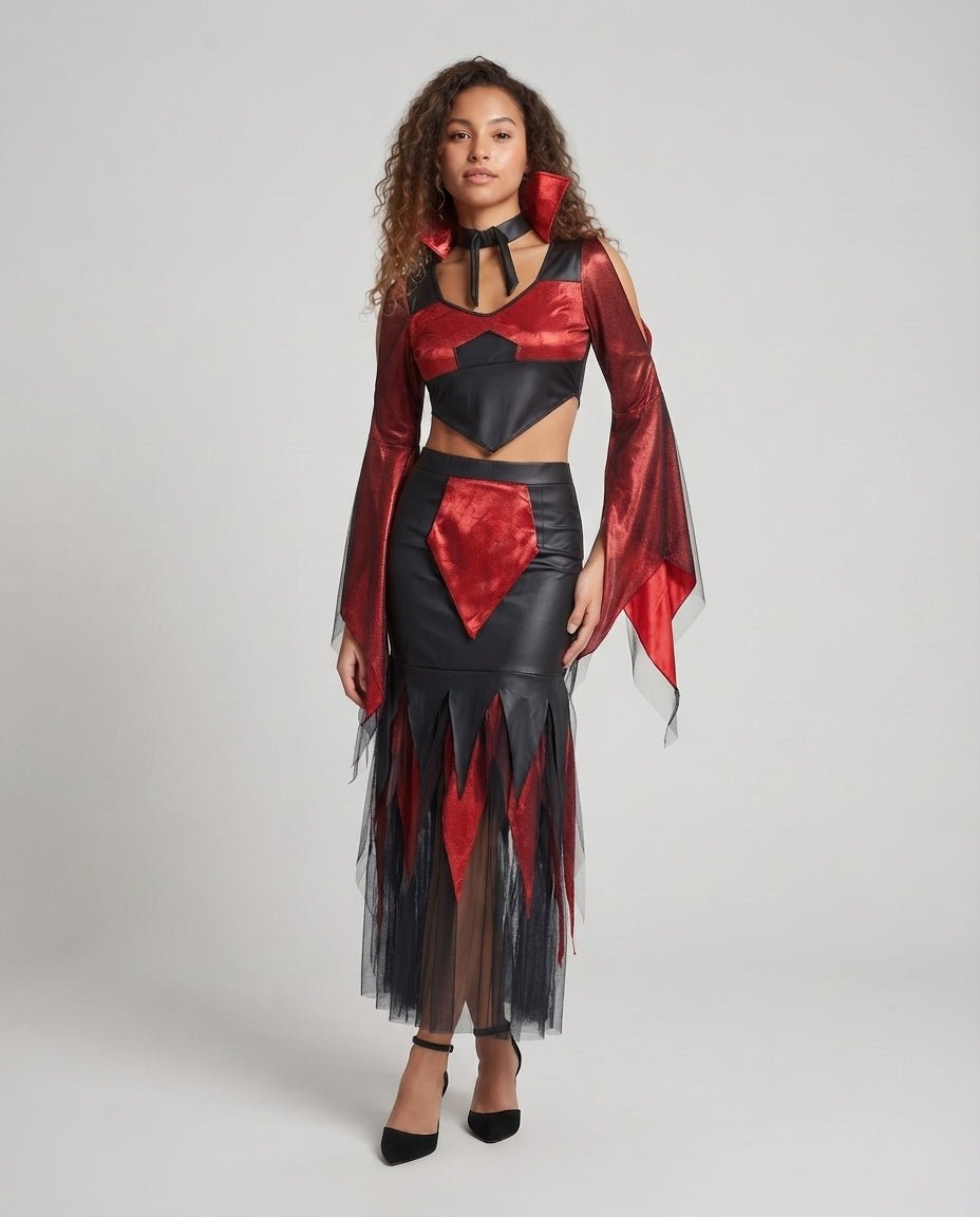 Drune | Devil Costume – Stylish Tulle Skirt with Voluminous Sleeves for Women