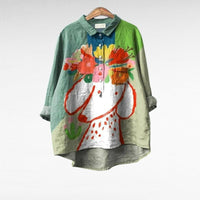Rosalie | Elegant and Artistic Floral Long-Sleeve Blouse