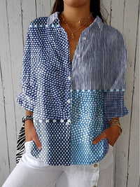 Avery | Stylish and Comfortable Patchwork Button-Down Blouse