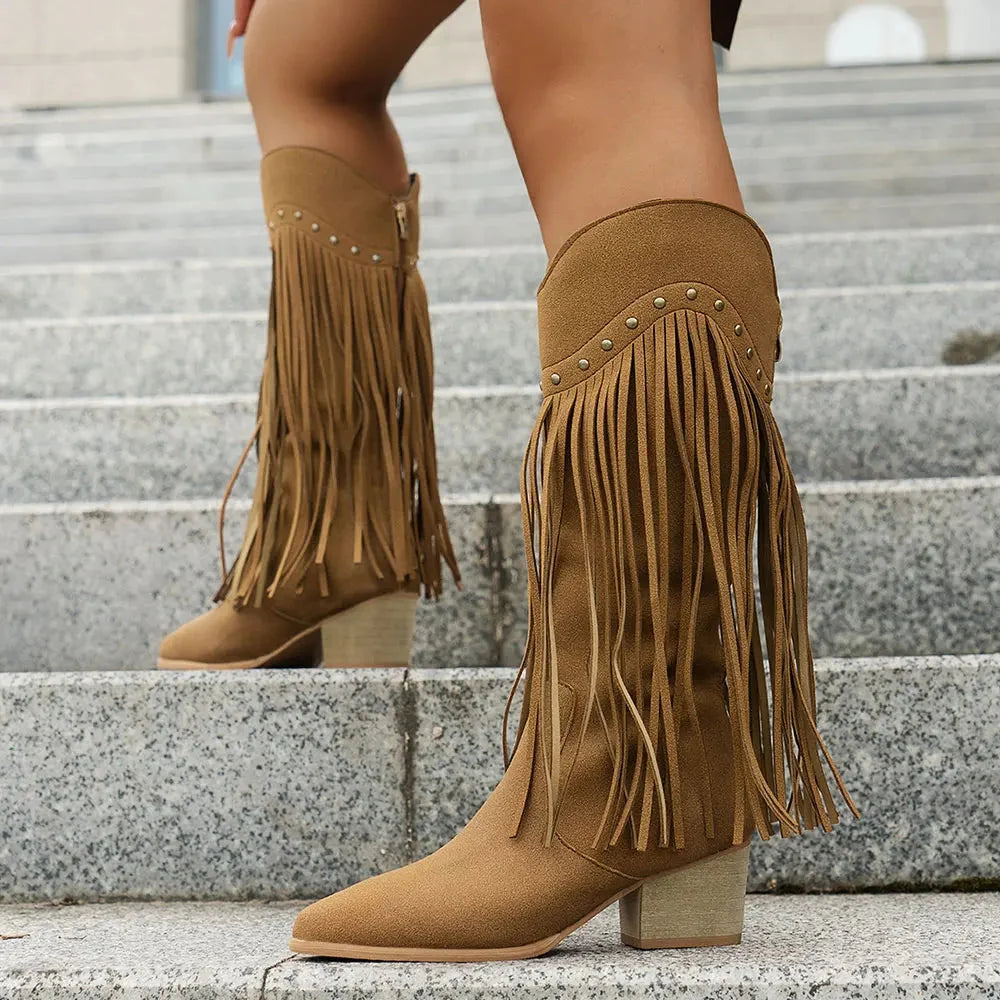 Isabella | Stylish And Classic Wide Calf Cowboy Boots