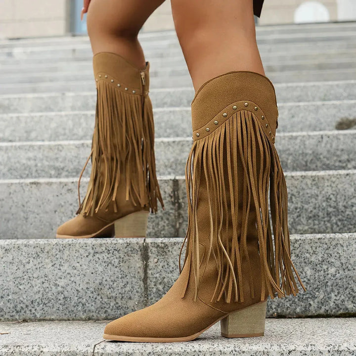 Isabella | Stylish And Classic Wide Calf Cowboy Boots