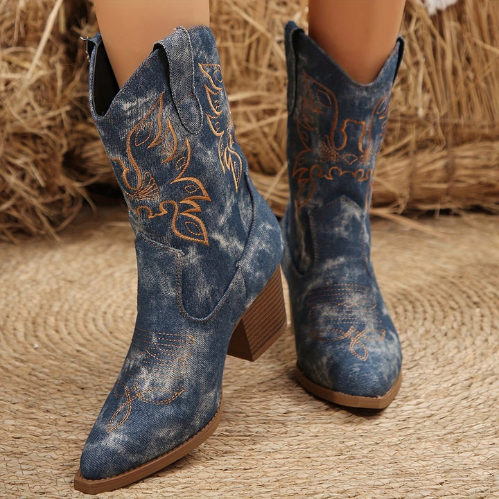 Rosalina | Charming And Floral Embroidered Cowboy Boots