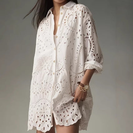 Sofia | Lightweight and Breathable Button Front Tunic Shirt