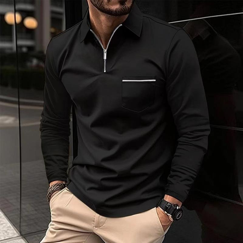 Max | Long Sleeve Polo Shirt with Chest Pocket