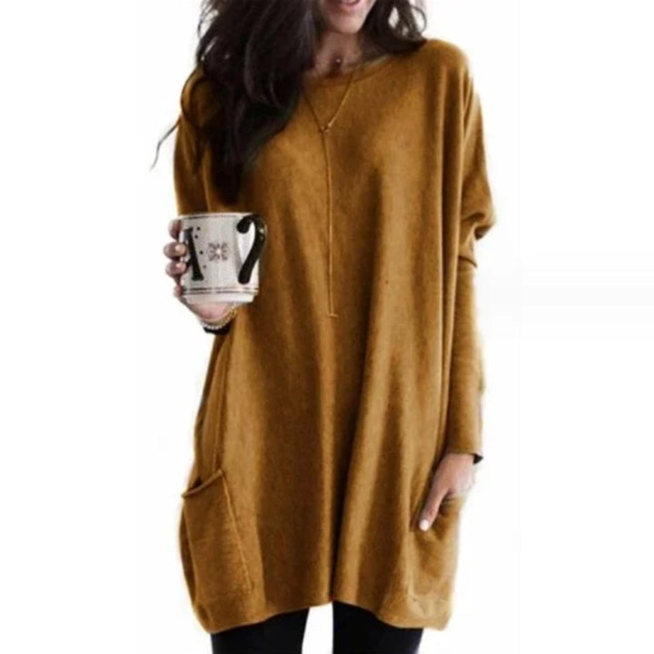 Sarah | Comfortable And Stylish Oversized Pocket Tunic Sweater
