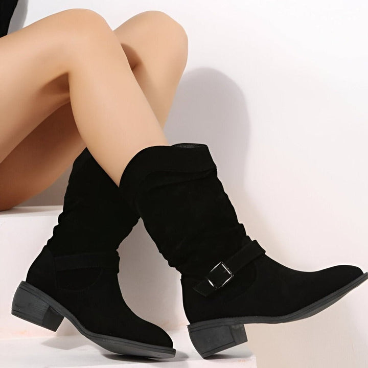 Elizabeth | Stylish And Comfortable Faux Suede Knee High Boots
