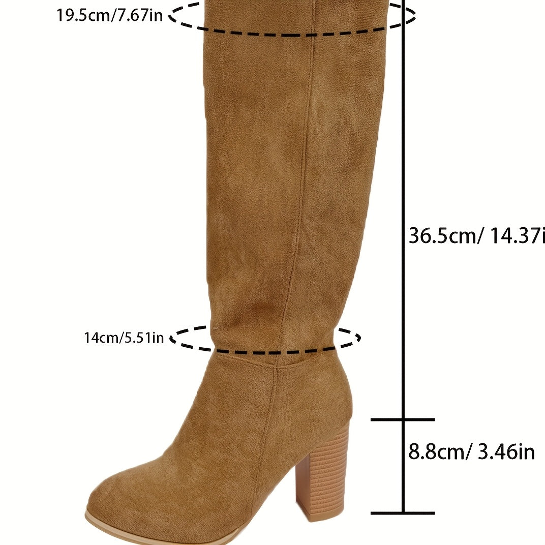 Valentina | Cowboystiefel in Wildlederoptik mit weitem, knielangem Schaft