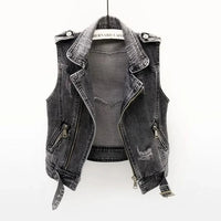 Marcel | Gilet da motociclista in denim effetto vissuto, comodo e di stile