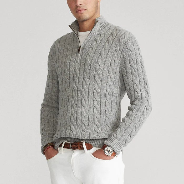Maël | Knit Sweater – Stylish Cable Knit Design for Men