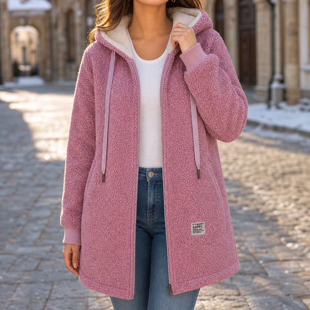 Veloura | Hooded Faux-Shearling Jacket for Women
