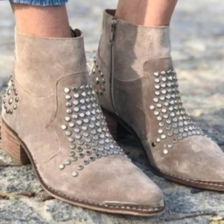 Freya | Rock-Chic And Polished Suede Ankle Boots