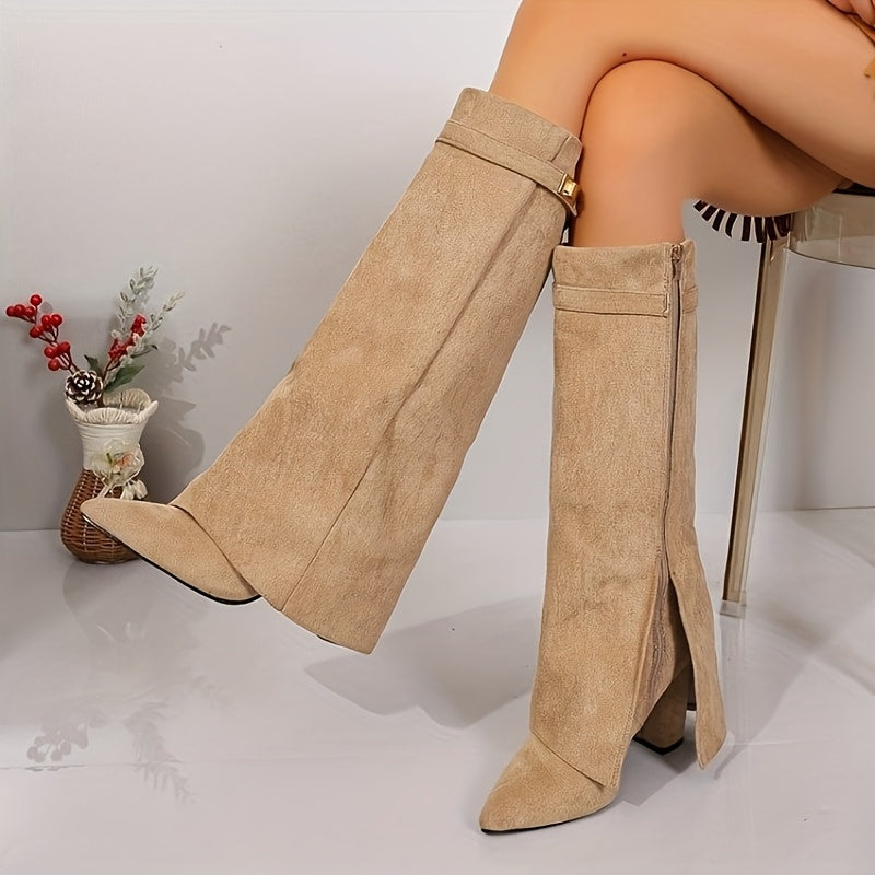 Hazel | Elegant And Sophisticated Suede Knee High Boots