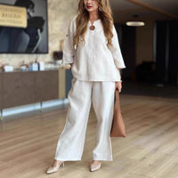 Sophia | Casual Tunic Top & Wide-Leg Trousers Set