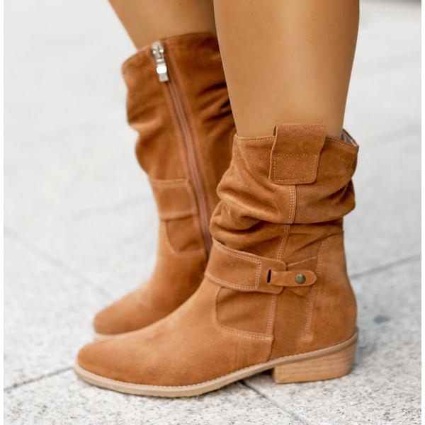 Isabella | Chic And Relaxed Fold-Over Slouch Ankle Boots