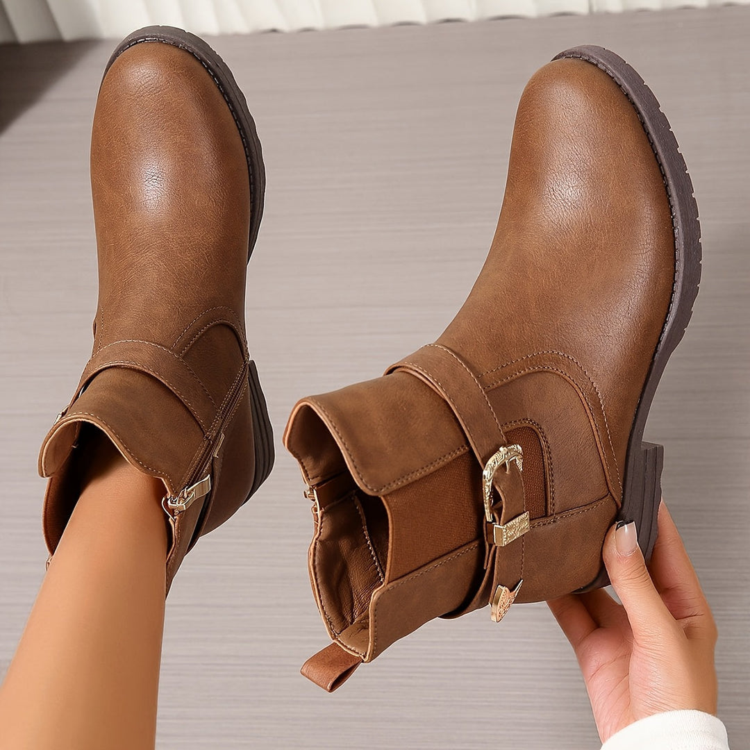 Rosalie | Western-Inspired Buckle Ankle Boots