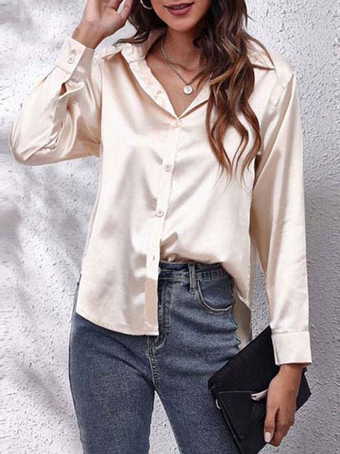 Liora | Silk Shirt – Elegant Long Sleeve Style for Women