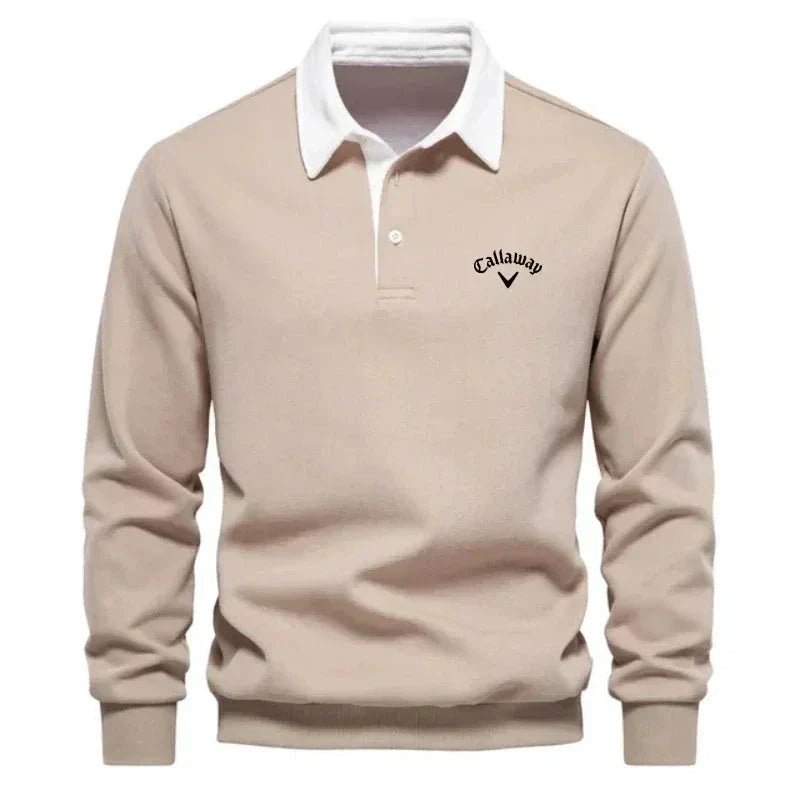 Luca | Classic And Stylish Contrast Collar Knit Polo Sweater