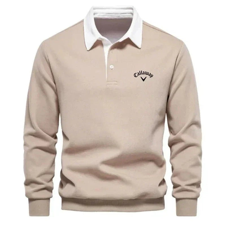 Luca | Classic And Stylish Contrast Collar Knit Polo Sweater
