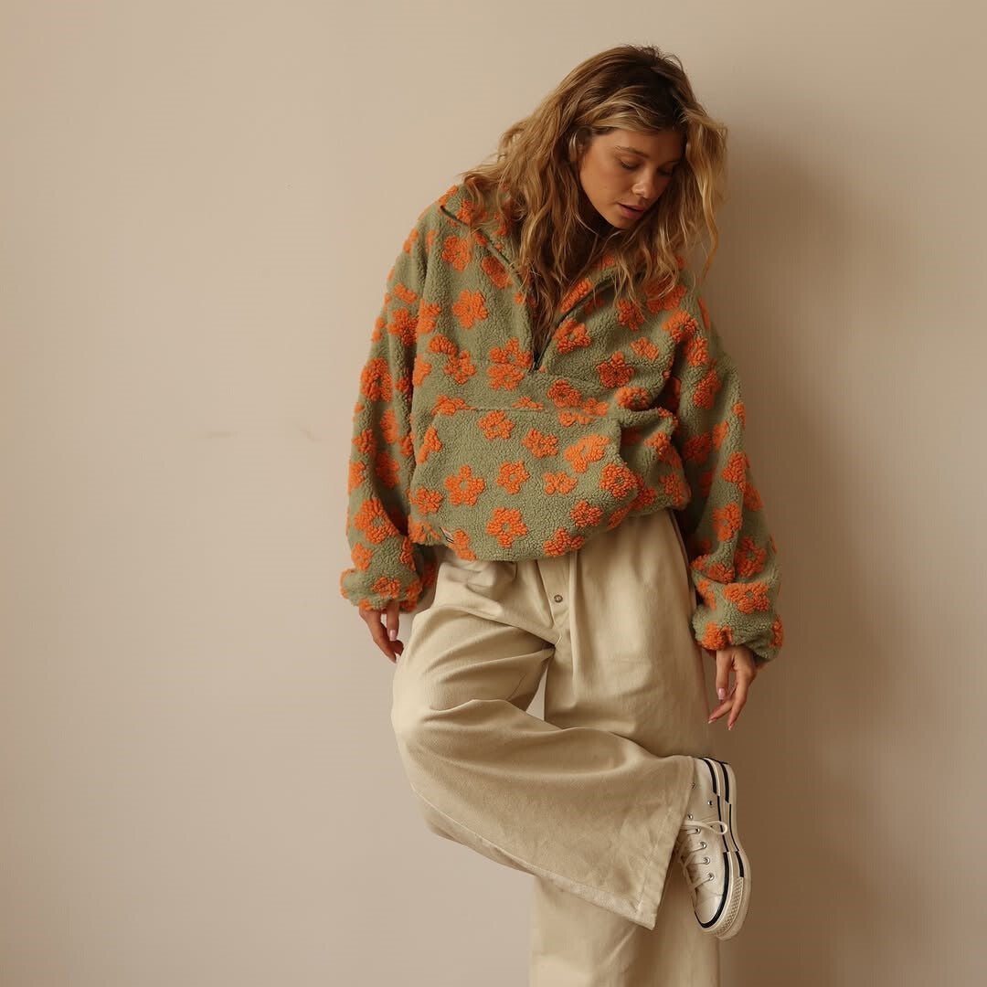 Daisy | Cozy And Playful Floral Teddy Fleece Sweater