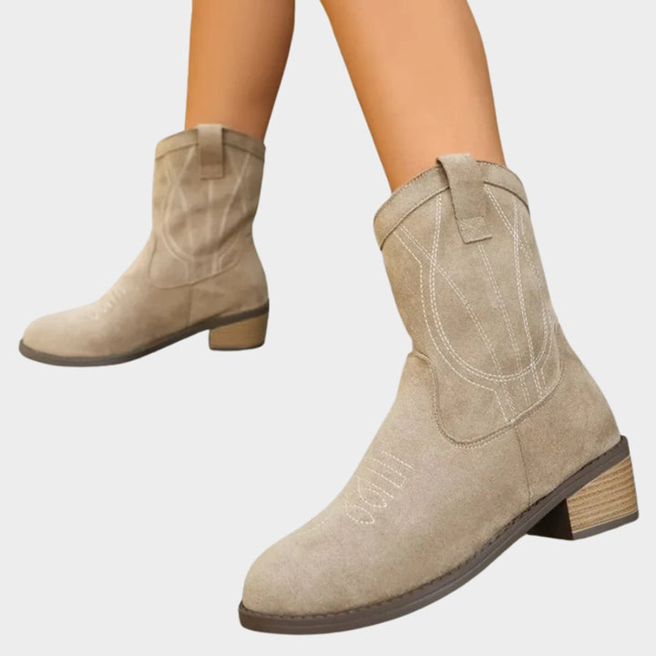Amelia | Authentische Western-Ankle-Boots mit Stickereien