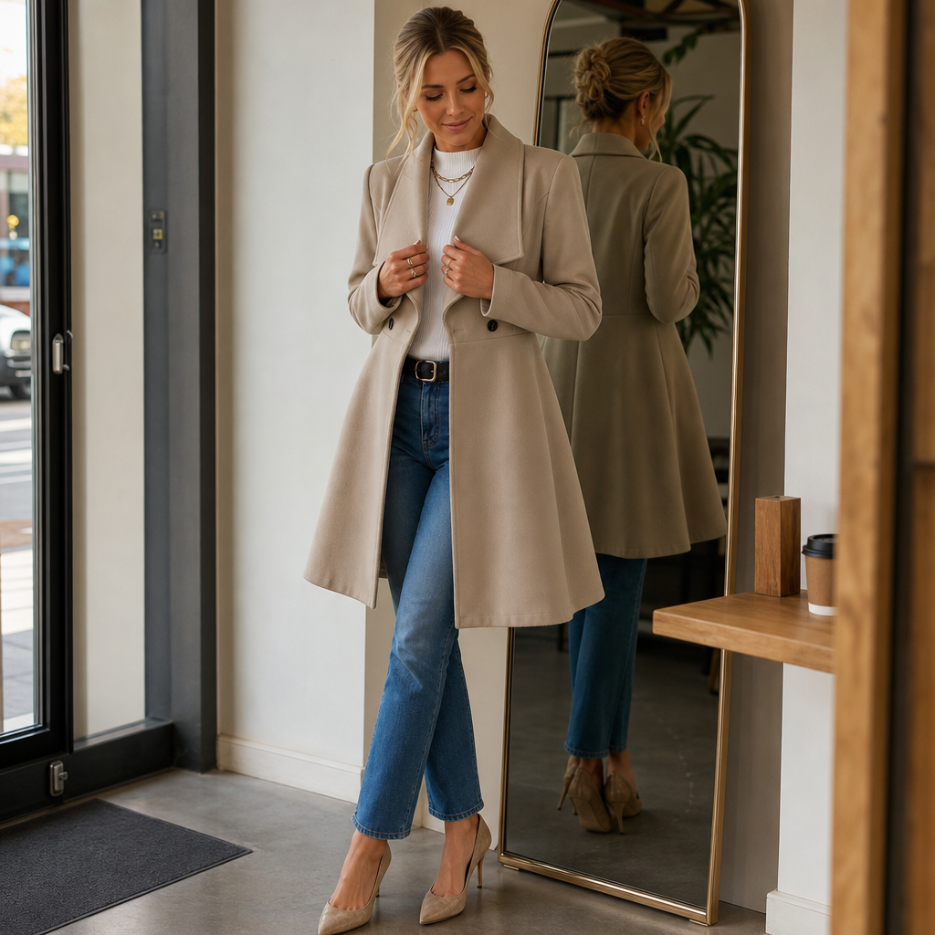 Elowen | A-Line Tailored Overcoat – Polished Look for Women