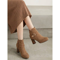 Serena | Stylish And Comfortable Suede Block Heel Ankle Boots