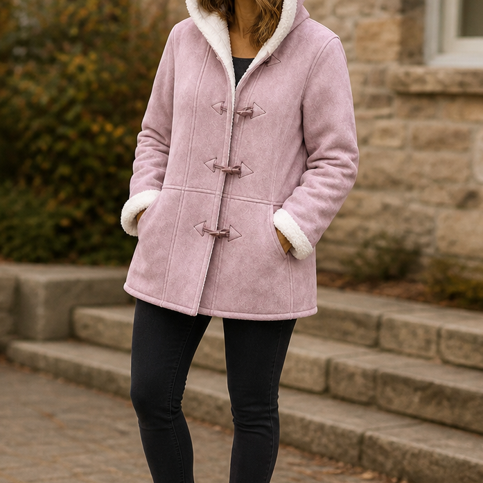 Plushbelle | Faux Shearling Winter Coat – Cozy Design for Women