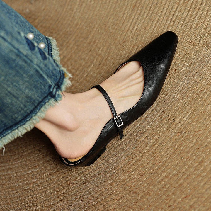 Sophia | Elegant and Timeless Buckled Pointed Toe Mules