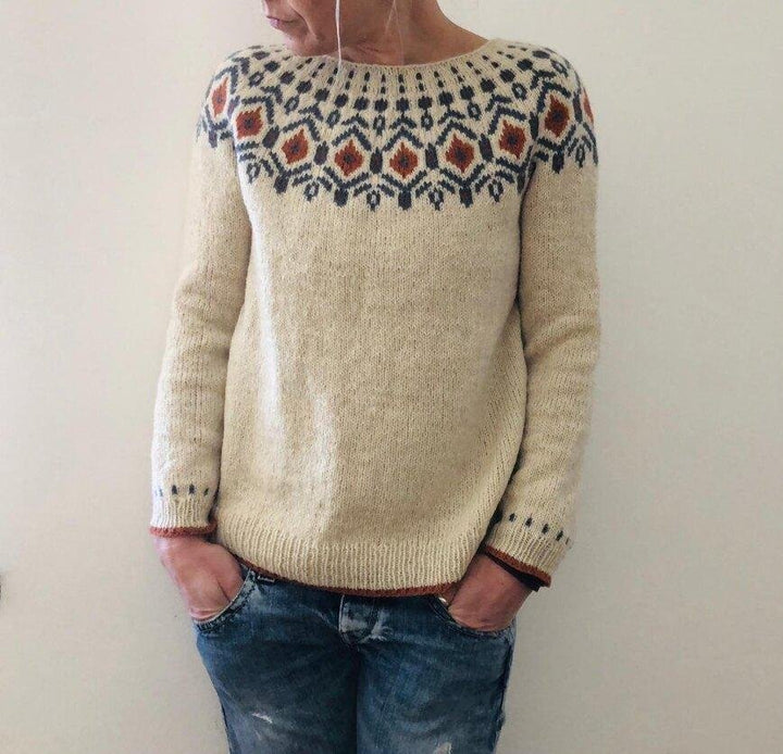 Luna | Chunky Knit Sweater – Geometric Design for All Seasons