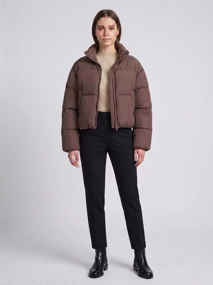 Velora | Puffer Jacket – Stylish Stand Collar for Women