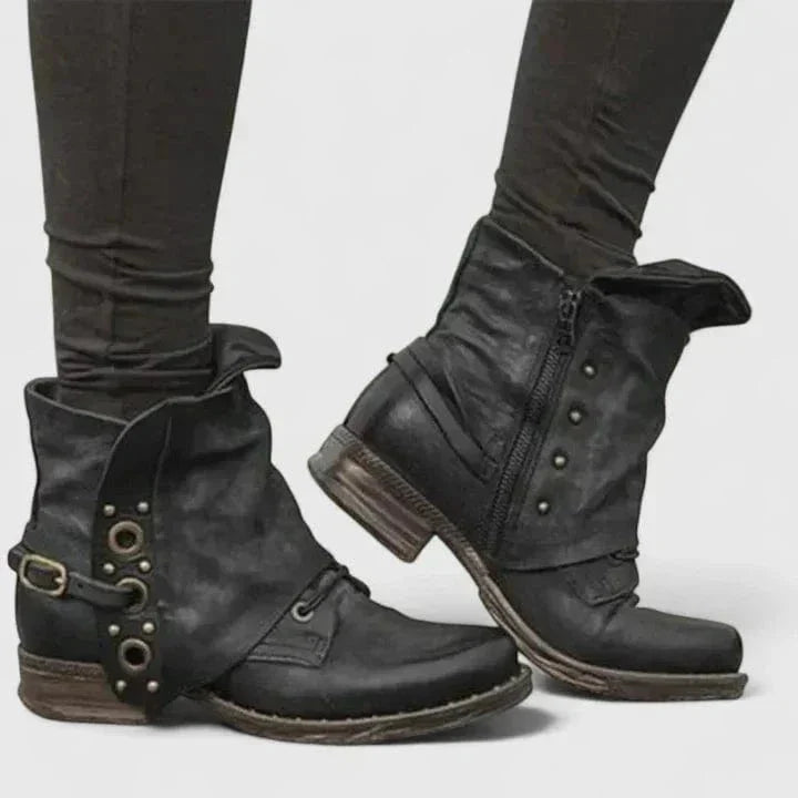 Olivia | Robuste und stilvolle Ankle Boots aus gewachstem Leder