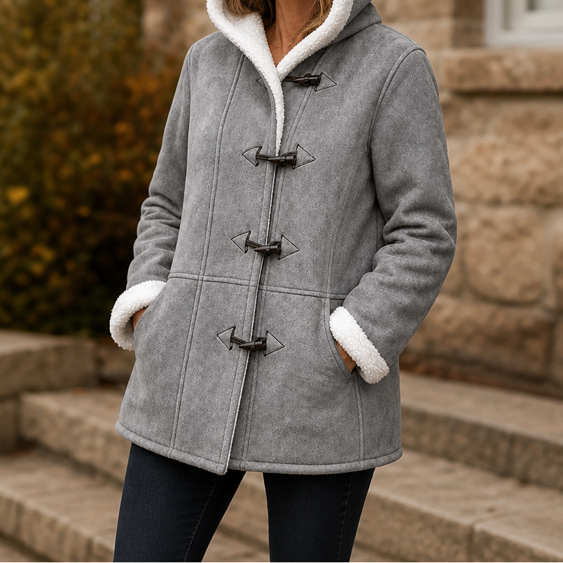 Plushbelle | Faux Shearling Winter Coat – Cozy Design for Women