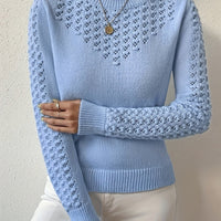 Celeste | Maglione delicato e leggero in maglia pointelle