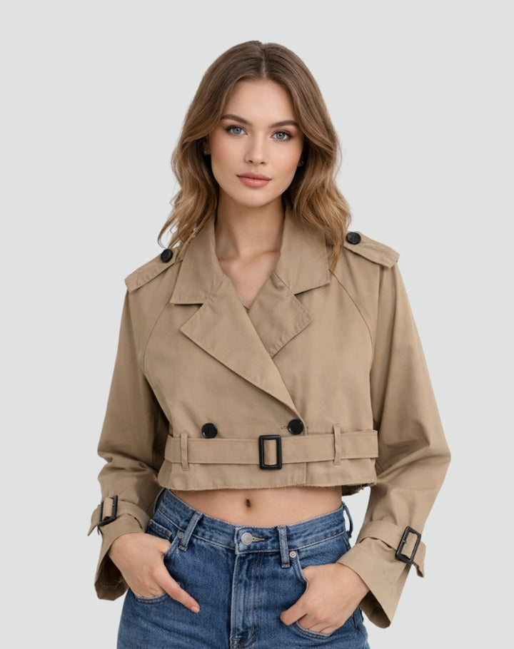 Olivia | Comfortable And Stylish Short Tailored Trench Coat