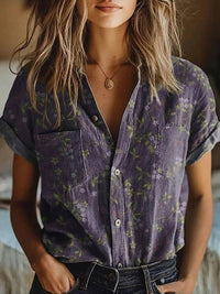 Claudia | Elegant And Versatile Floral Button-Up Blouse