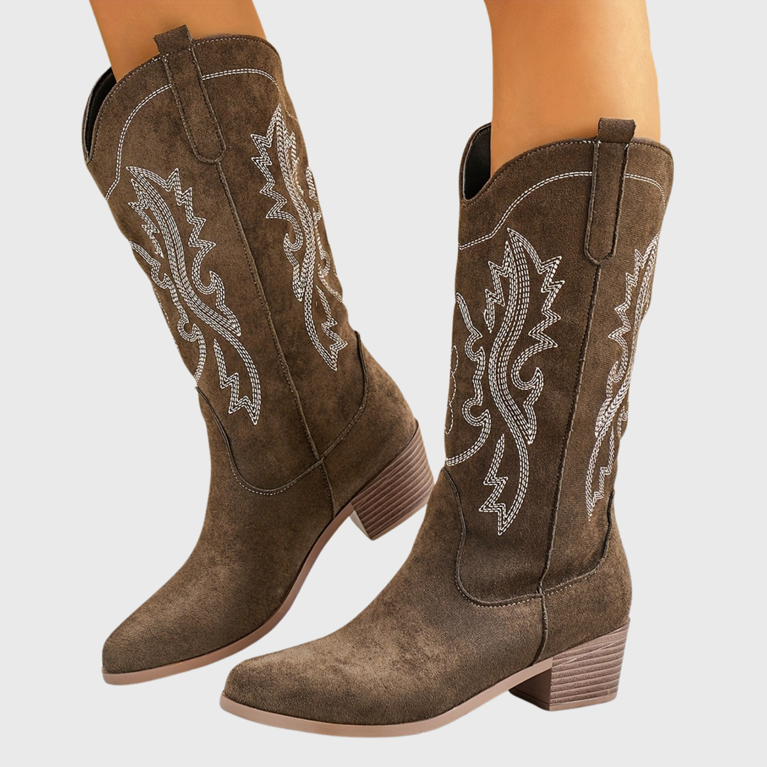 Sophia | Bottes de cowboy raffinées et sophistiquées à mollet large