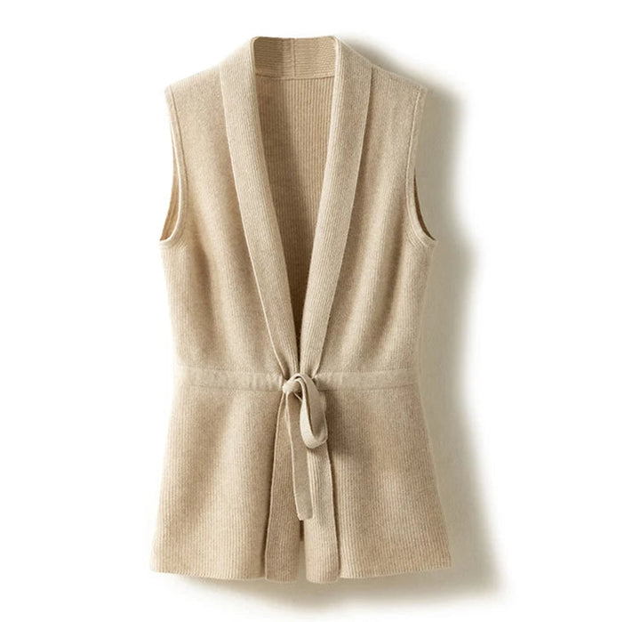 Isabella | Luxurious and Stylish Merino Wool Belted Vest