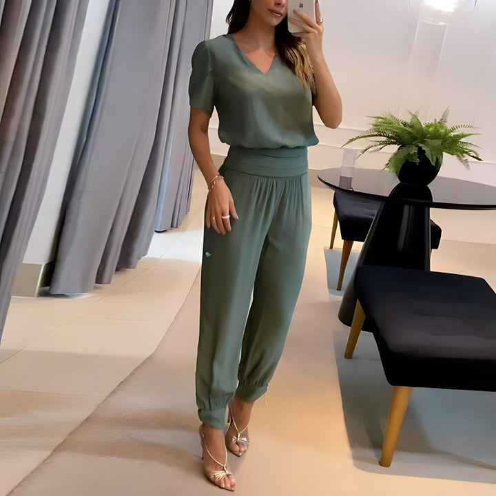 Emily | Chic And Breathable Blouse And Pants Two Piece Set