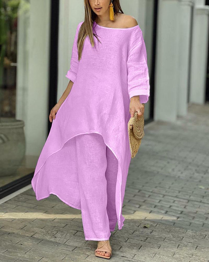 Sofia | Breathable And Stylish Summer Cotton Two Piece Set