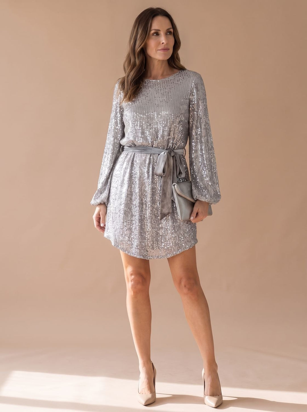 Mia | Sequin Mini Dress – Chic Balloon Sleeves for Women