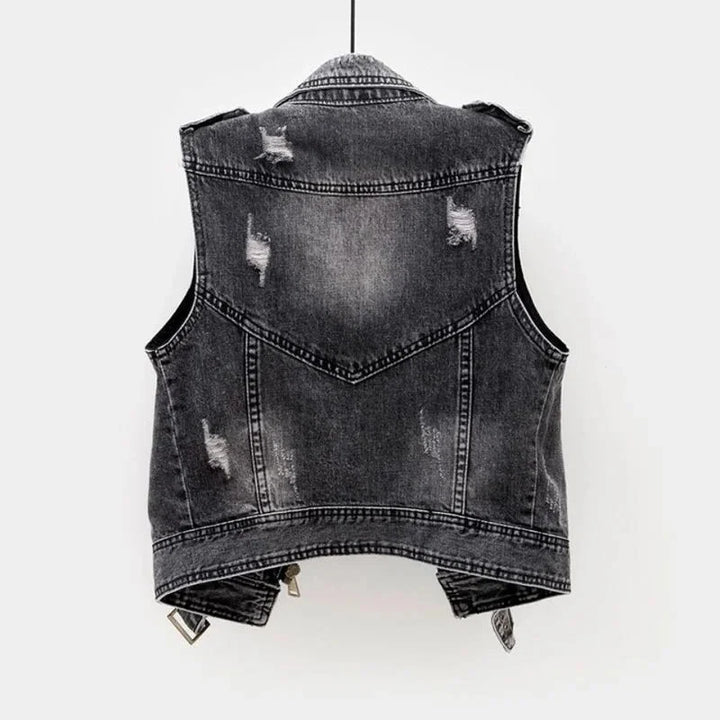 Marcel | Gilet da motociclista in denim effetto vissuto, comodo e di stile