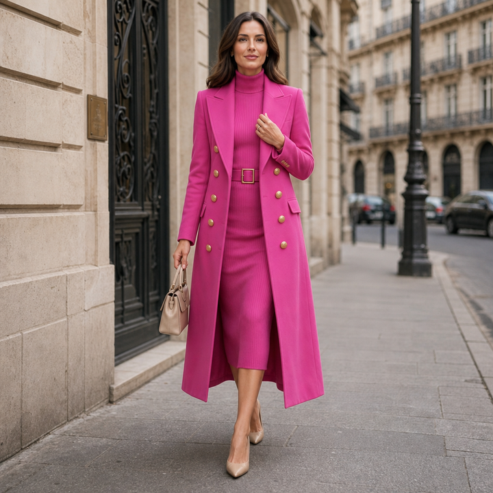Wearbella | Double-Breasted Wool-Look Coat for Women
