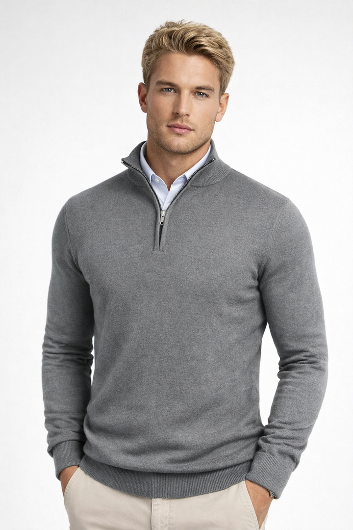 Lucas | Elegant and Modern Half Zip High Neck Sweater