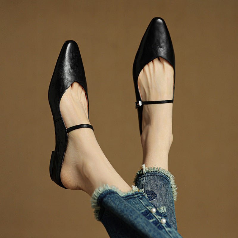 Sophia | Elegant and Timeless Buckled Pointed Toe Mules