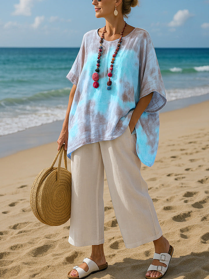 Camila | Lightweight Gradient Asymmetric Tunic Top
