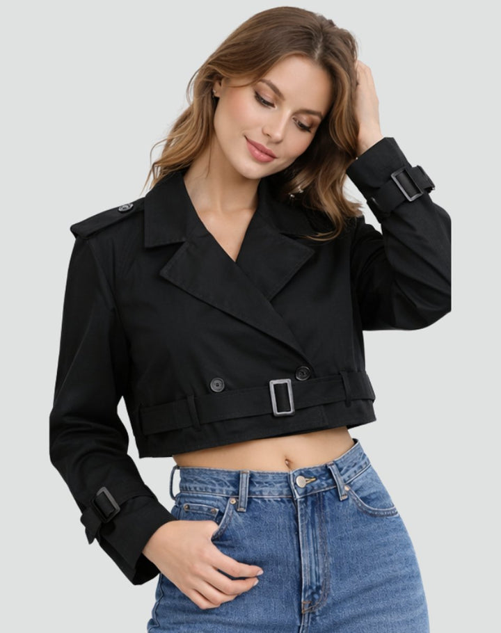 Olivia | Comfortable And Stylish Short Tailored Trench Coat