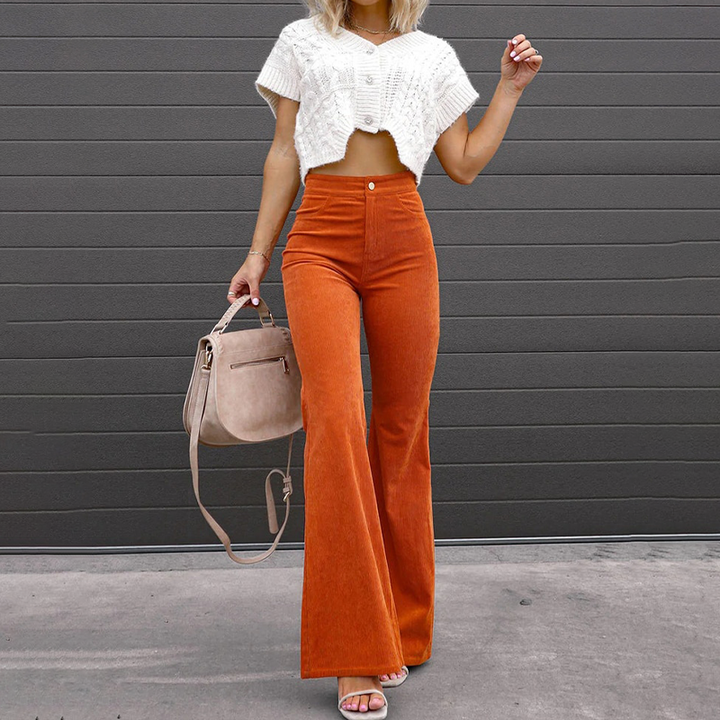 Courtney | Curve-Fit Bellbottoms – Chic High-Waisted Style for Women
