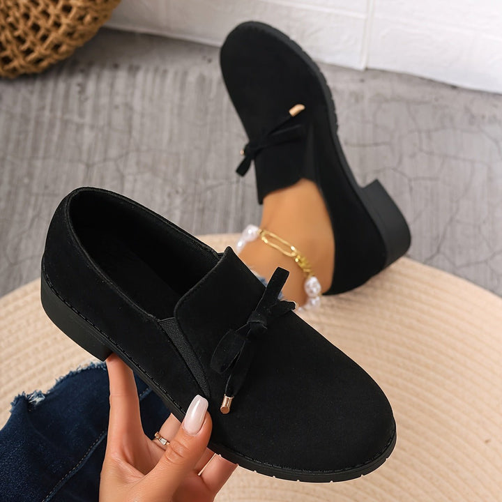 Nadia | Slip-On Loafers – Bow Detail for Effortless Style