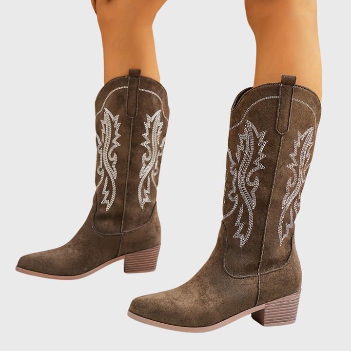 Sophia | Bottes de cowboy raffinées et sophistiquées à mollet large