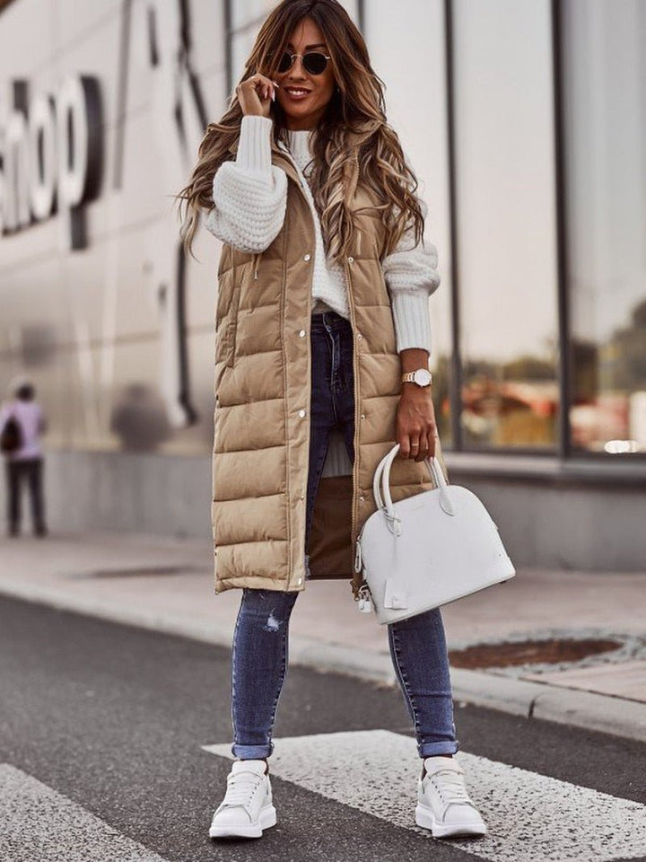 Zara | Knee-Length Quilted Winter Jacket for Women